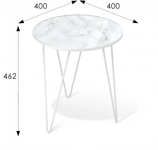 008345 Столик журнальный SHT-CT27 белый муар/белый мрамор от фабрики Mebelik