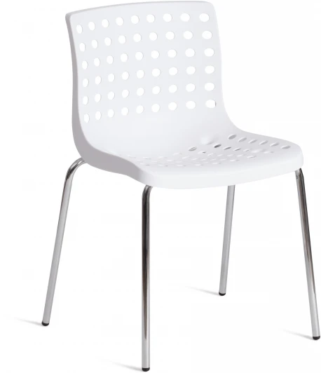 19260 Стул SKALBERG (mod. C-084-A) металл/пластик, 46 х 56 79 см, White (белый) / Chrome (хром) Tetchair 19260