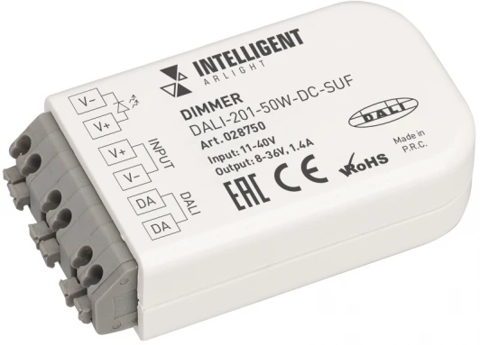 028750 INTELLIGENT Диммер DALI-201-50W-DC-SUF (11-50V DC, 1400mА) (IARL, IP20 Пластик, 3 года) 028750