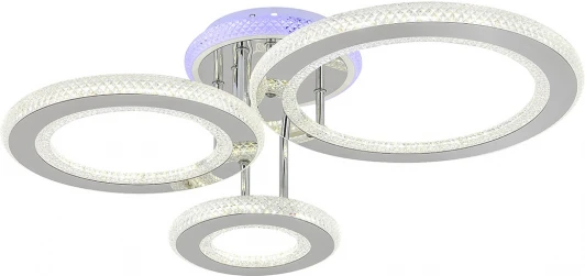 10297/3LED BL Потолочная люстра светодиодная Escada Venus 10297/3LED BL 73Вт, с ПДУ, металл/акрил, хром/прозрачный