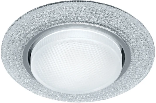 41908 Светильник встраиваемый с белой LED подсветкой Feron CD4046 41908 GX53 без лампы, прозрачный, хром