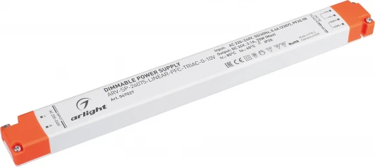 047027 Блок питания ARV-SP-24075-LINEAR-PFC-TRIAC-0-10V (24V, 3.1A, 75W) (Arlight, IP20 Пластик, 5 лет) 047027