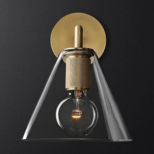 44.542 Бра Rh Utilitaire Funnel Shade Single Sconce Brass ImperiumLoft 44,542 (123270-22)