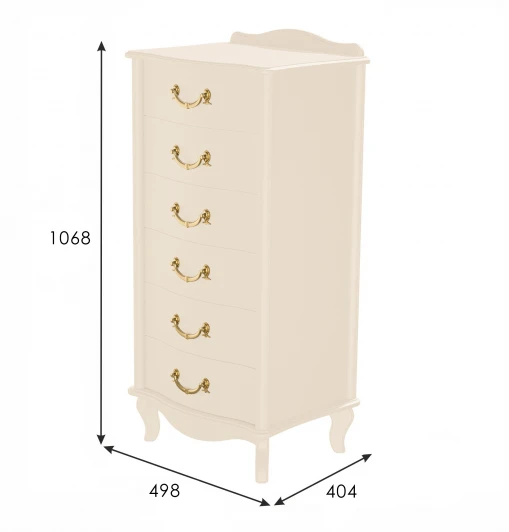 008549 Комод Джульетта узкий 6 ящ., дуб шампань Л от фабрики Mebelik