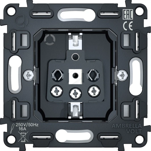 VM141 Механизм электрической розетки Ambrella Volt 16A-250V 2P+E с заземлением на винтовых зажимах QUANT VM141