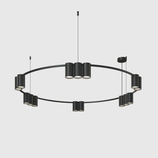 DK4067-BK Подвесной светильник Denkirs Orbit DK4067-BK 15xGU10 LED до 15 Вт, черный матовый