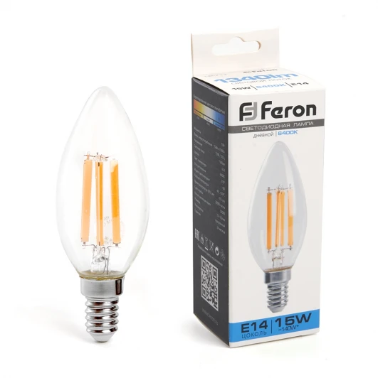 38259 Лампа светодиодная Feron 38259 LB-717 Свеча E14 15W 6400K
