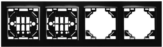 39485 Рамка на 4 поста (черный) Stekker Эрна 39485