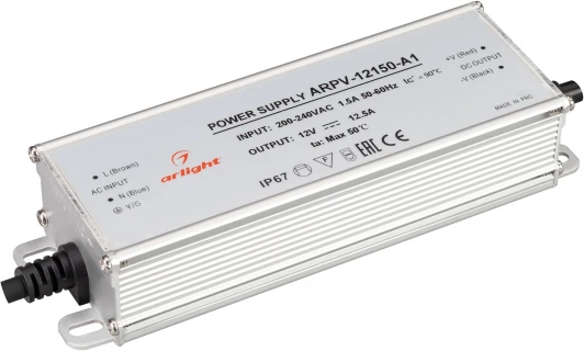 034206 Блок питания ARPV-12150-A1 (12V, 12.5A, 150W) (Arlight, IP67 Металл, 3 года) 034206