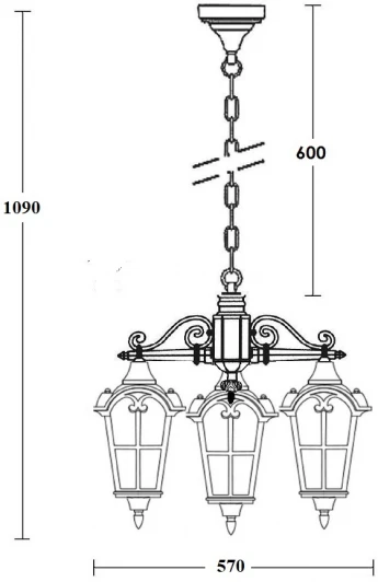 86170/3 02 Gb Уличный светильник подвесной Oasis Light PORTO 86170/3 02 Gb