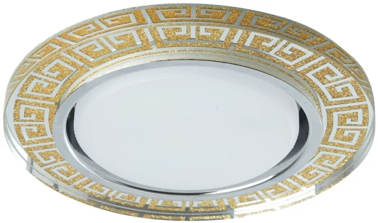 41907 Светильник встраиваемый с белой LED подсветкой Feron CD4981 41907 GX53 без лампы, прозрачный, золото