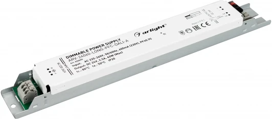 025595 Блок питания ARV-24060-LONG-PFC-DALI-A (24V, 2.5A, 60W) (IP20 Металл) 025595 Arlight