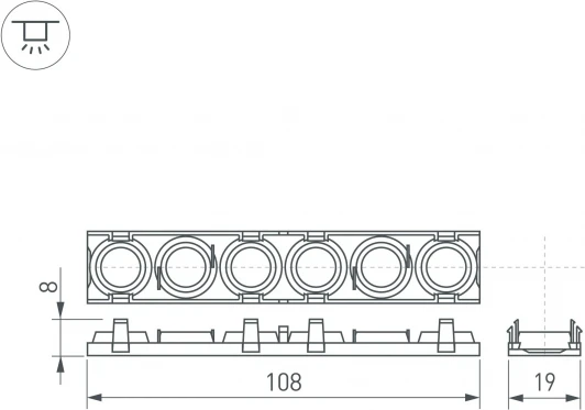 041793 Экран линзованный SL-LINE-W20-55deg-540 (Arlight, Пластик) 041793