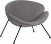 72-LMO EMILY, цвет сиденья серый (AF7), цвет основания черный Кресло дизайнерское Dobrin EMILY (серая ткань AF7, черное основание)