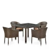 T257A/Y350A-W53 4PCS Brown Комплект плетеной мебели Afina T257A/Y350A-W53 Brown 4Pcs
