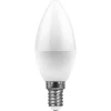 25799 Лампочка светодиодная свеча белая колба E14 9 Вт 4000K нейтральное белое свечение Feron 25799