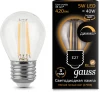 105802105-D Лампочка светодиодная E27 5 Вт 420 lm 2700K теплое желтое свечение Gauss Filament 105802105-D